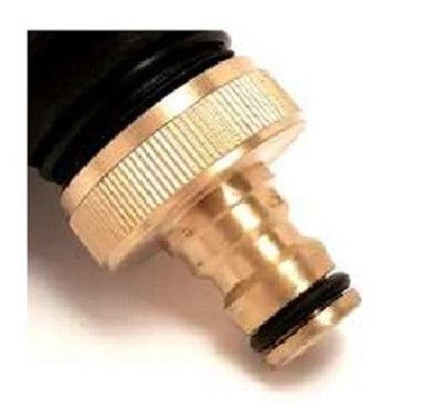 Wasseranschluss - Stück 1" IG (33,3mm) auf 12,5mm VT, gardenaartiger Hahnverbinder GOLD Wasseranschluss - Stück 1" IG (33,3mm) auf 12,5mm VT, gardenaartiger Hahnverbinder GOLD