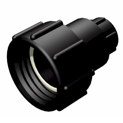 IBC ADAPTER 360° - DN50 S60x6 IG auf 0,75" IG 25mm BSP - drehbar - PP/GF IBC ADAPTER 360° - DN50 S60x6 IG auf 0,75" IG 25mm BSP - drehbar - PP/GF