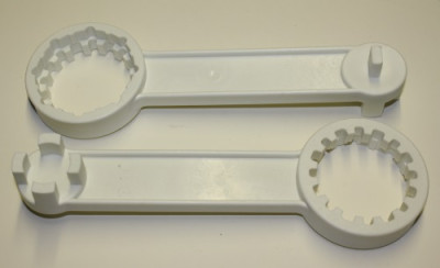 Montageschlüssel weiss für G2" & G3/4" Spundstopfen u. Kappen DN50 + K51 + K60/61 - Kombischlüssel Montageschlüssel weiss für G2" & G3/4" Spundstopfen u. Kappen DN50 + K51 + K60/61 - Kombischlüssel