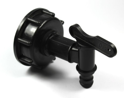 IBC-Kappe DN50 S60x6 mit kleinem Hahn 3/4" auf 12,5 mm Gardena VT (JEANparts) IBC-Kappe DN50 S60x6 mit kleinem Hahn 3/4" auf 12,5 mm Gardena VT (JEANparts)