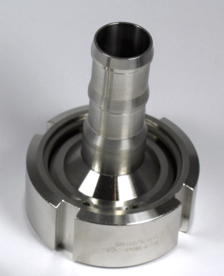 IBC ADAPTER 360° V4A - DN50 S60x6 IG auf Schlauchtülle 19mm - 0,75" - 3/4" - EPDM - drehbar IBC ADAPTER 360° V4A - DN50 S60x6 IG auf Schlauchtülle 19mm - 0,75" - 3/4" - EPDM - drehbar