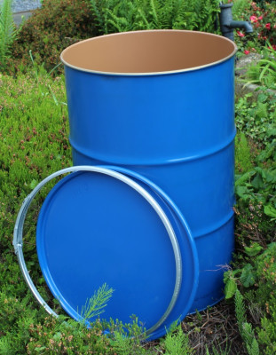 Stahl Spannring Deckelfass - 200 Ltr. - UN-X/S - aussen lackiert / innen Epox - NEUWARE Stahl Spannring Deckelfass - 200 Ltr. - UN-X/S - aussen lackiert / innen Epox - NEUWARE