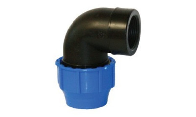 Klemmverbinder - Winkel 90° mit Innengewinde 32mm x 1" /PP/NBR Klemmverbinder - Winkel 90° mit Innengewinde 32mm x 1" /PP/NBR