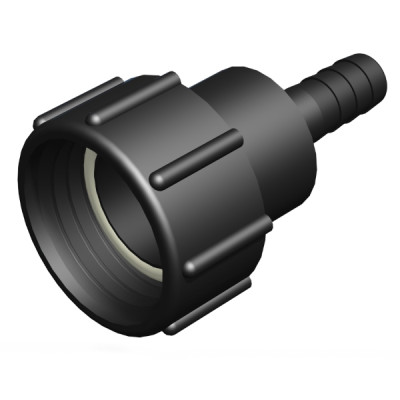IBC ADAPTER 360° PP/GF - DN50 S60x6 IG auf Schlauchtülle 3/4" (19mm) - drehbar IBC ADAPTER 360° PP/GF - DN50 S60x6 IG auf Schlauchtülle 3/4" (19mm) - drehbar